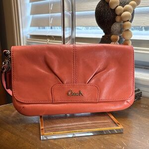 Coach Coral Leather Wristlet Clutch